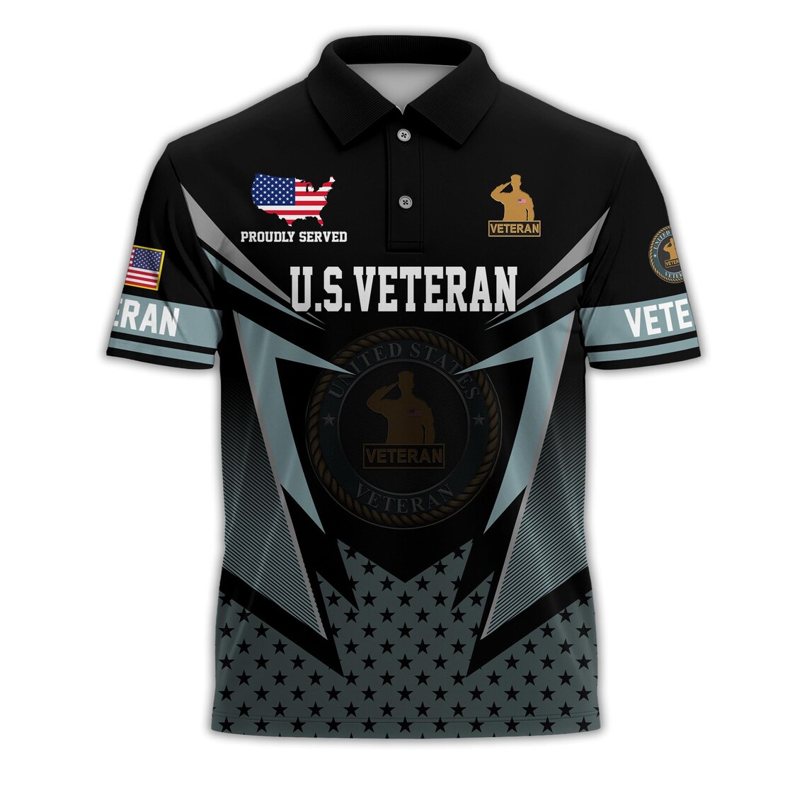 [Copy]Men's Patriotic United States Veteran Commemorative Golf Polo Shirt-Multiple Color Options