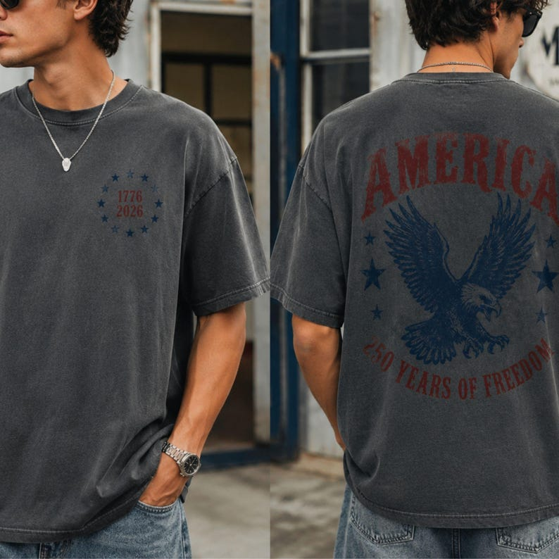 America 250 Eagle Back Print T-Shirt