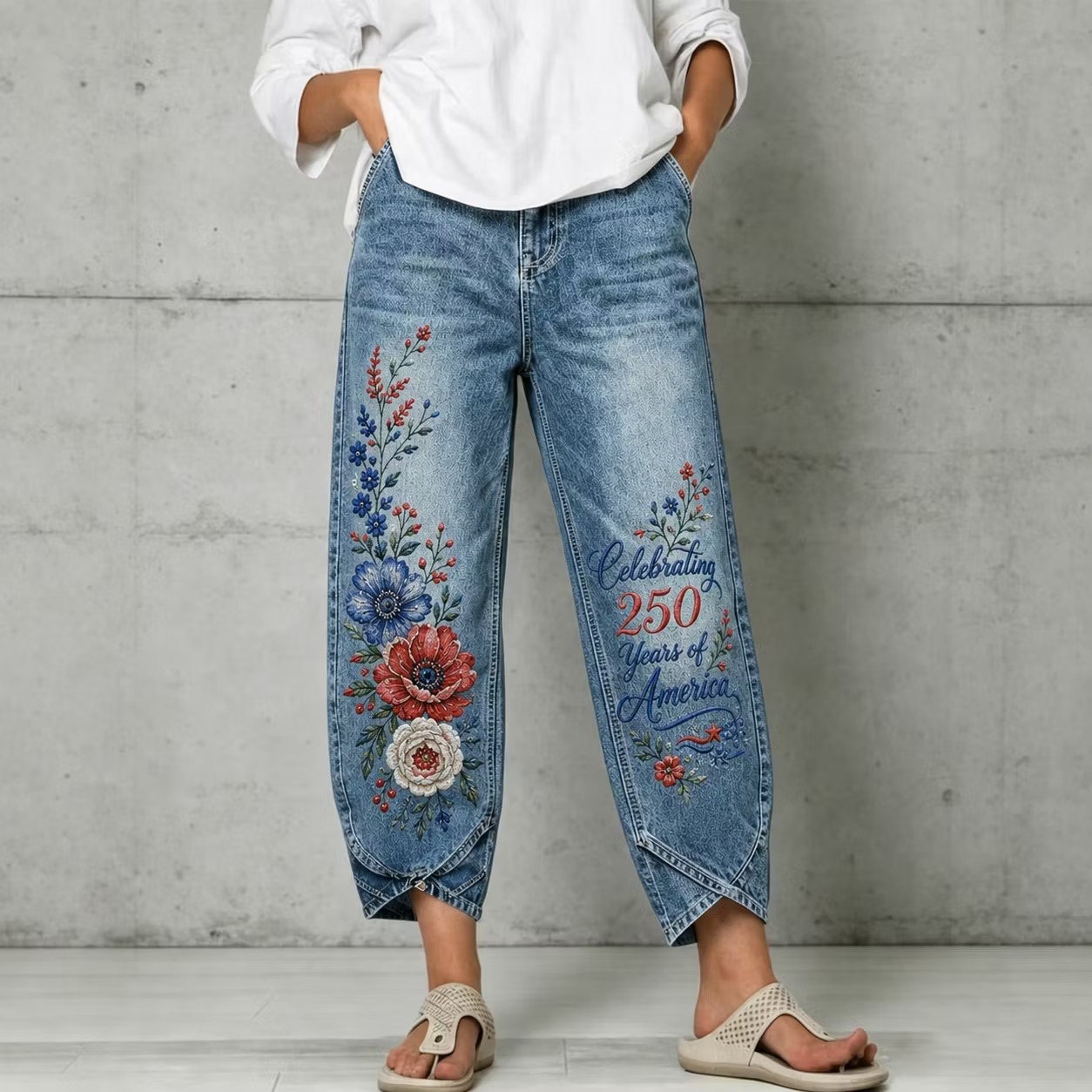 The Limited-Edition 2026 Commemorative Floral Embroidery Jeans