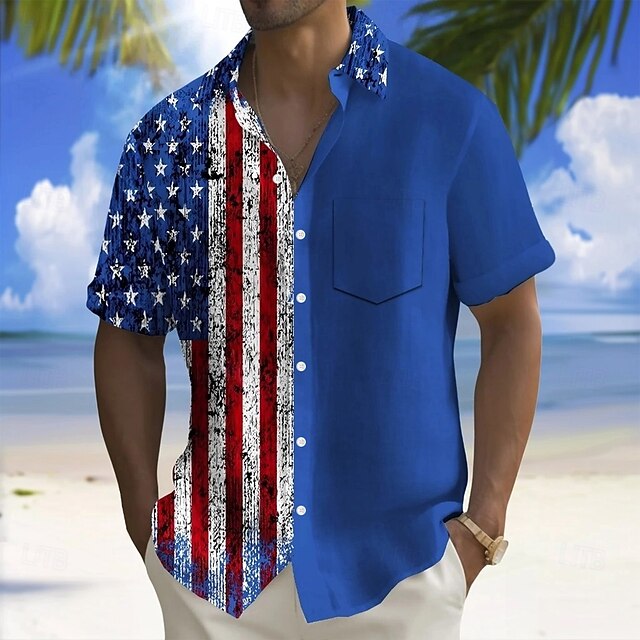 USA Flag Armored Bald Eagle Patriotic Hawaiian Shirt | American Eagle Button-Down Beach Shirt