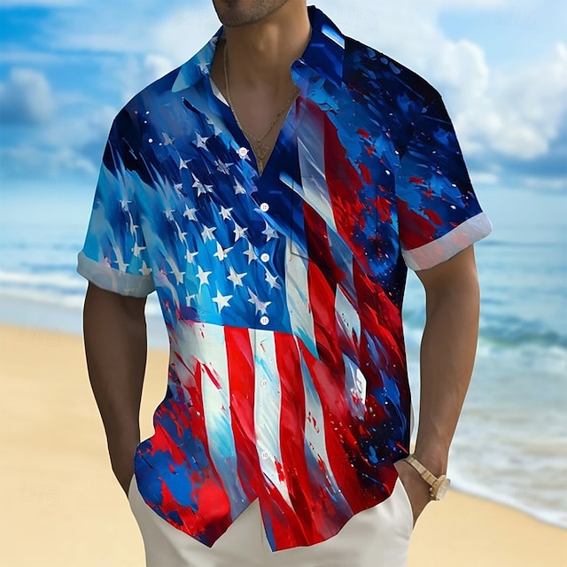 USA Flag Armored Bald Eagle Patriotic Hawaiian Shirt | American Eagle Button-Down Beach Shirt