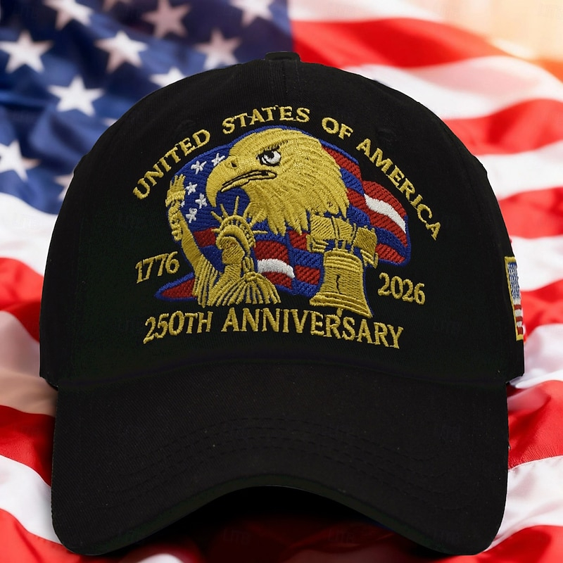 Retro American Flag Eagle Graphic Adjustable Outdoor Sports Dad Cap