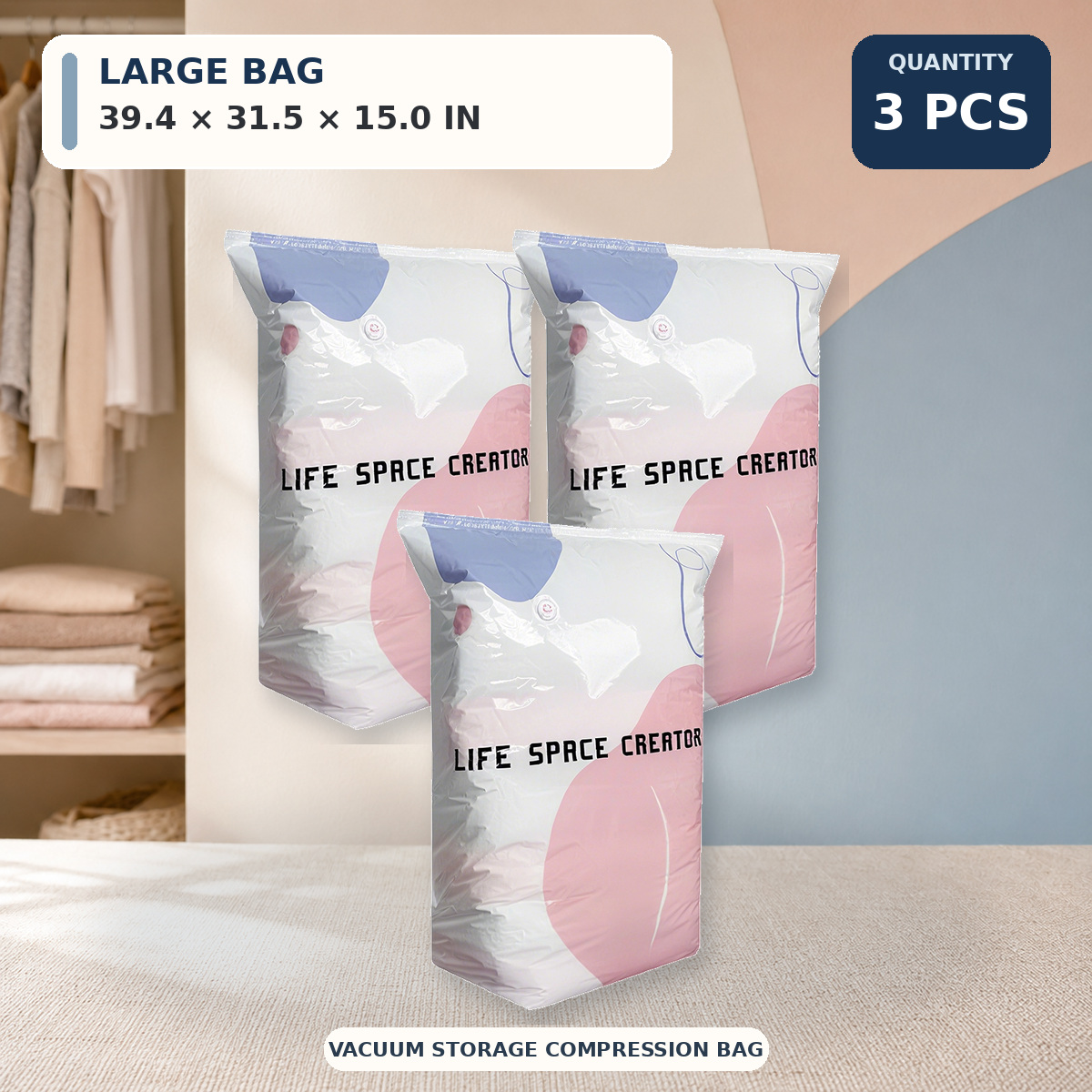 🔥𝐎𝐍𝐋𝐘 $𝟐.𝟑 𝐏𝐄𝐑 𝐈𝐓𝐄𝐌🔥 Large-Capacity Vacuum Bags - No Pump Needed