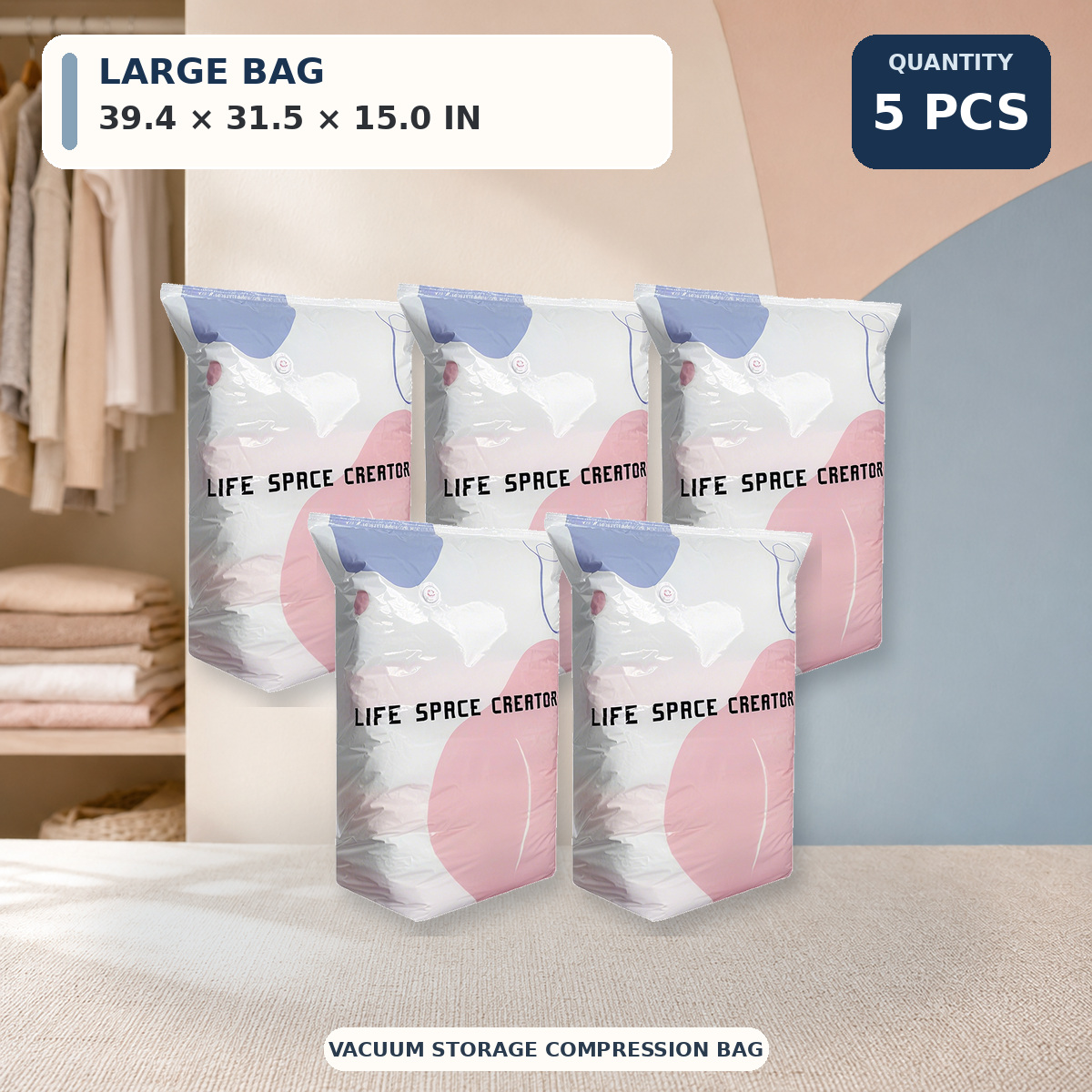 🔥𝐎𝐍𝐋𝐘 $𝟐.𝟑 𝐏𝐄𝐑 𝐈𝐓𝐄𝐌🔥 Large-Capacity Vacuum Bags - No Pump Needed