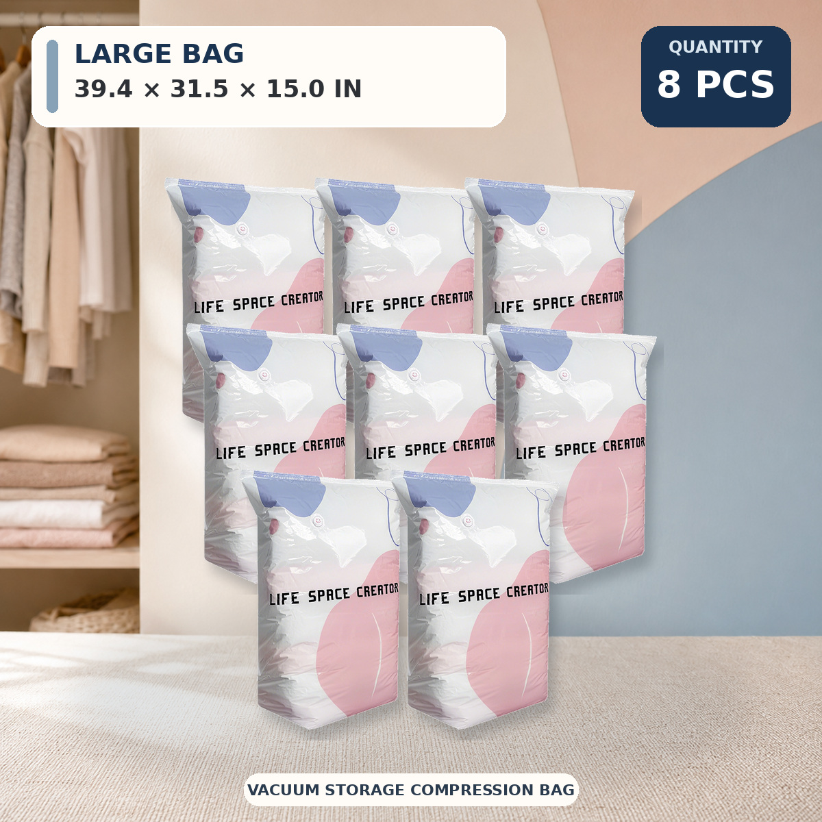 🔥𝐎𝐍𝐋𝐘 $𝟐.𝟑 𝐏𝐄𝐑 𝐈𝐓𝐄𝐌🔥 Large-Capacity Vacuum Bags - No Pump Needed