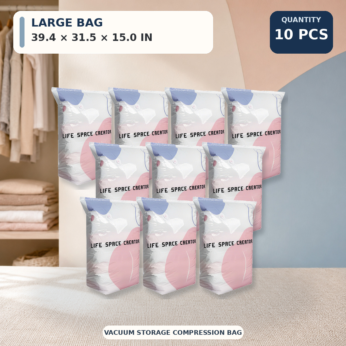🔥𝐎𝐍𝐋𝐘 $𝟐.𝟑 𝐏𝐄𝐑 𝐈𝐓𝐄𝐌🔥 Large-Capacity Vacuum Bags - No Pump Needed