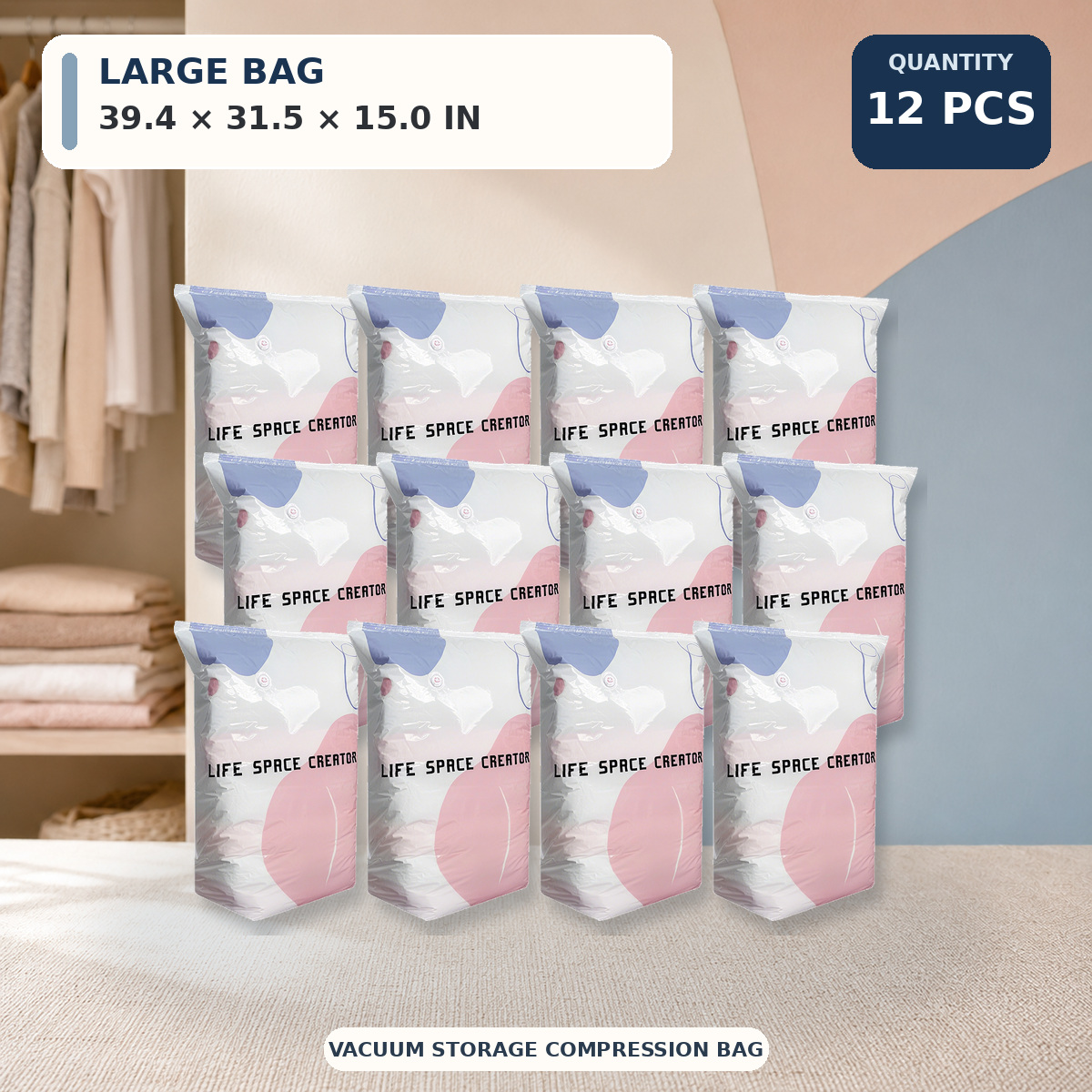 🔥𝐎𝐍𝐋𝐘 $𝟐.𝟑 𝐏𝐄𝐑 𝐈𝐓𝐄𝐌🔥 Large-Capacity Vacuum Bags - No Pump Needed