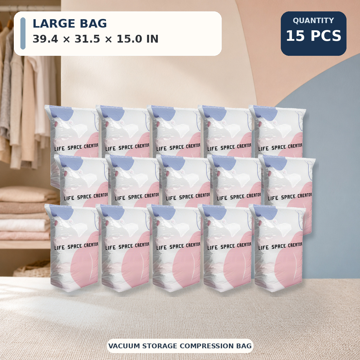 🔥𝐎𝐍𝐋𝐘 $𝟐.𝟑 𝐏𝐄𝐑 𝐈𝐓𝐄𝐌🔥 Large-Capacity Vacuum Bags - No Pump Needed
