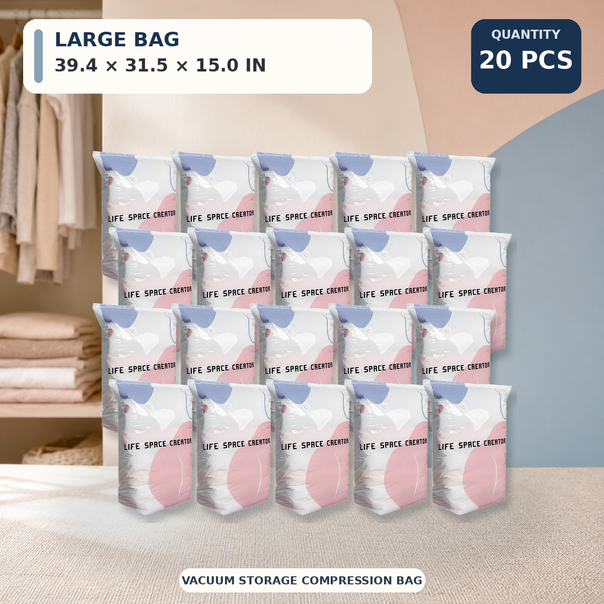 🔥𝐎𝐍𝐋𝐘 $𝟐.𝟑 𝐏𝐄𝐑 𝐈𝐓𝐄𝐌🔥 Large-Capacity Vacuum Bags - No Pump Needed