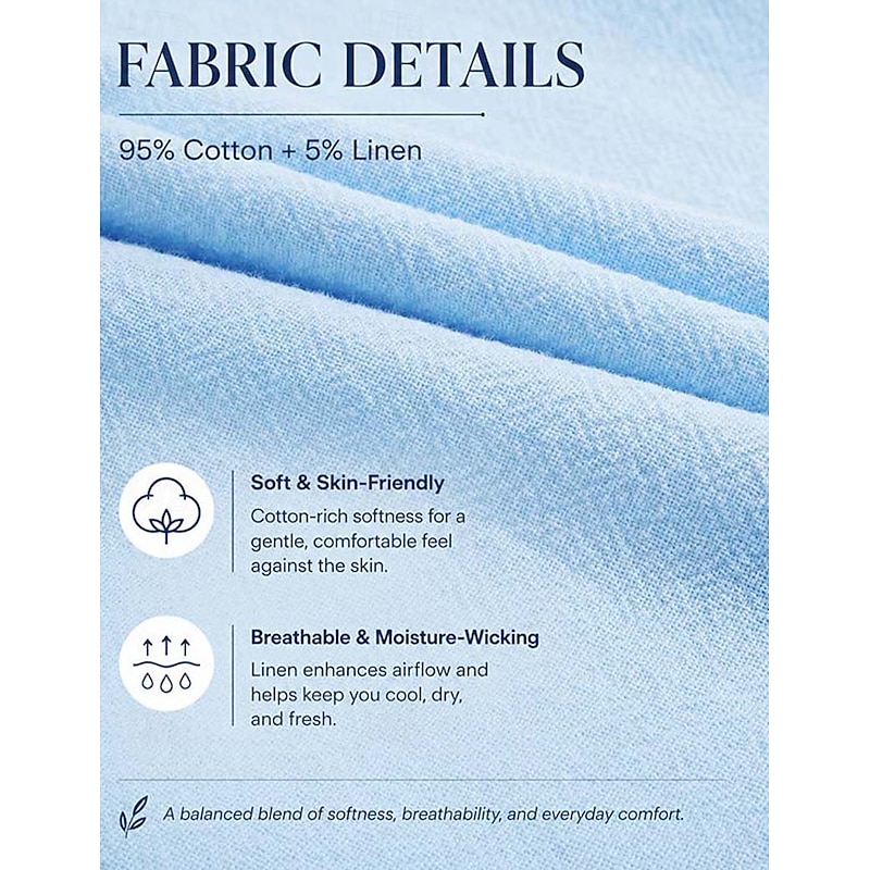 Men's Linen Button-Up Shirt - Summer Beach Casual Shirt