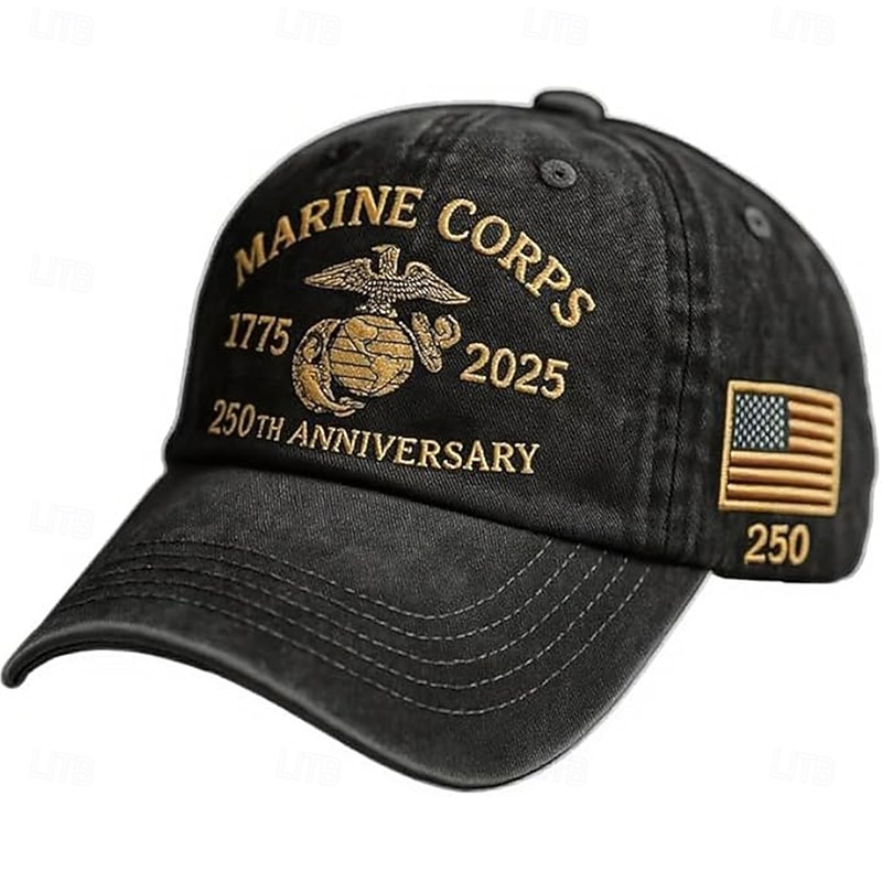 Patriotic Military Themed Eagle Globe Anchor Embroidery Daily Wear Dad Hat