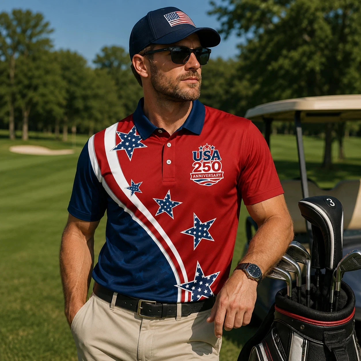 250th Anniversary Star Patriotic Polo United States of America 1776-2026