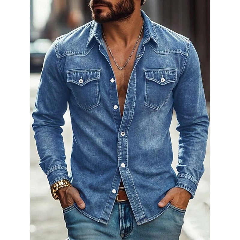 SoftFade Men's Western Shirt - Faded Button-Up Casual