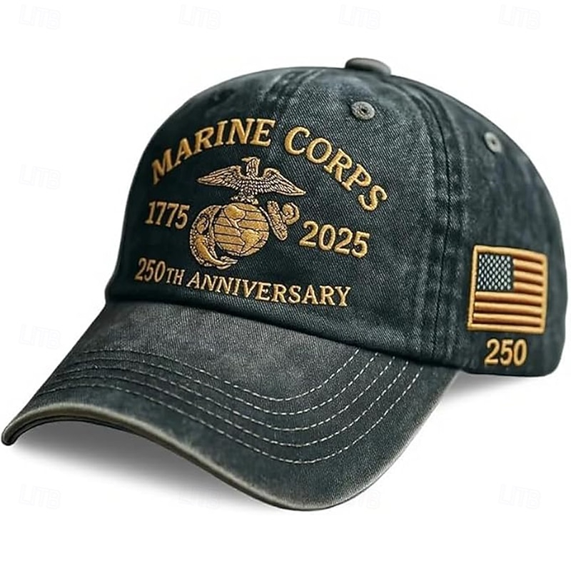 Patriotic Military Themed Eagle Globe Anchor Embroidery Daily Wear Dad Hat