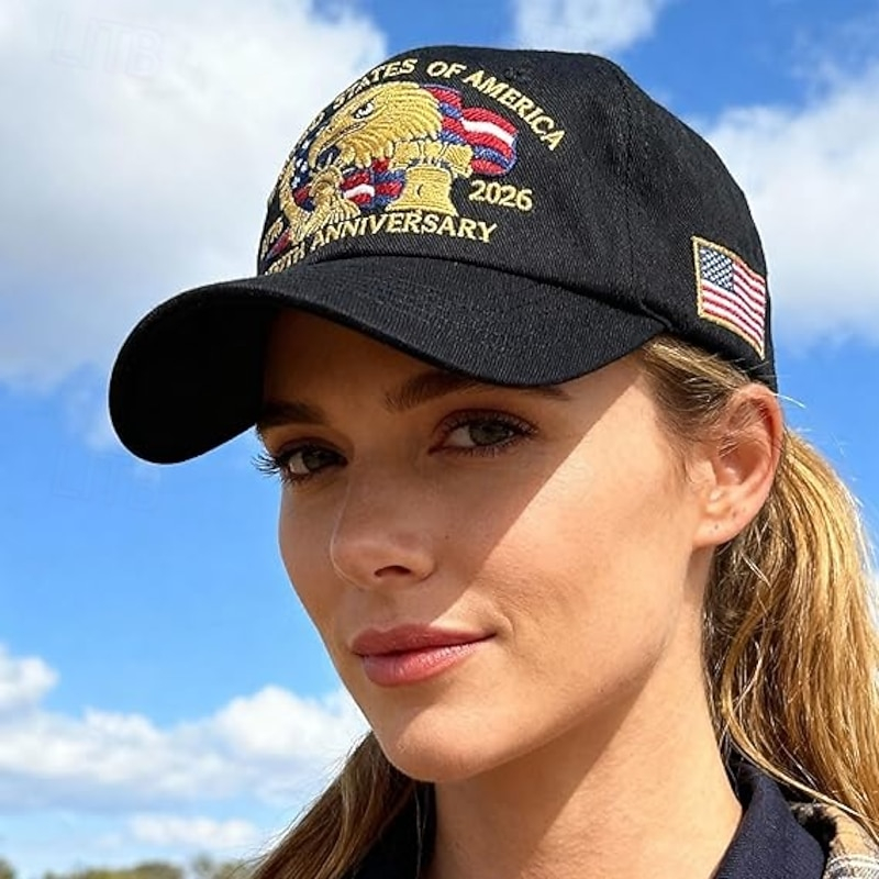Retro American Flag Eagle Graphic Adjustable Outdoor Sports Dad Cap