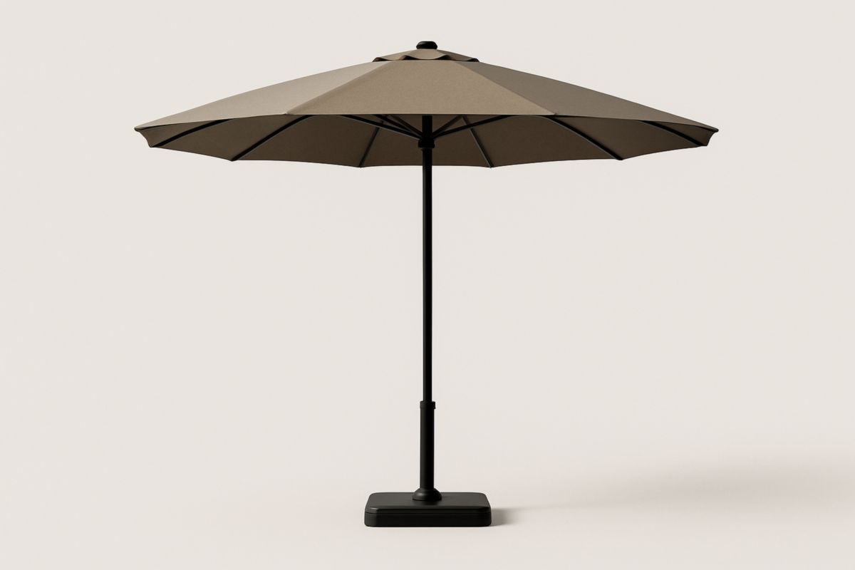 Outdoor Octagonal Umbrella Aluminium 2.7m with Polyester Canopy Taupe