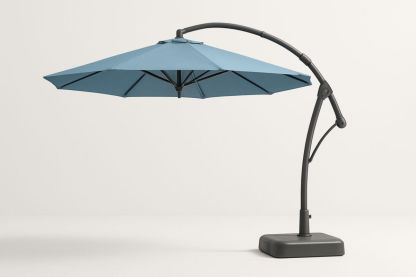 Cantilever Outdoor Umbrella Polyester Blue 3m Aluminium Frame