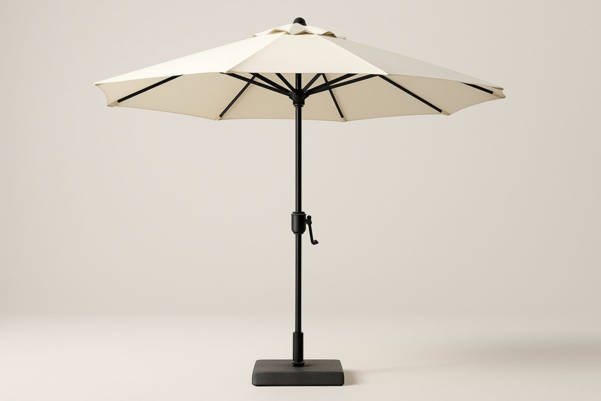 Round Cream Outdoor Umbrella with Aluminium Frame 260cm