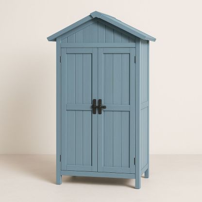 Wooden Outdoor Storage Cabinet Blue 80cm x 50cm x 170cm