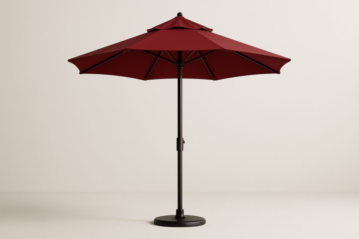 Outdoor Umbrella Round 3m Burgundy Polyester Aluminium