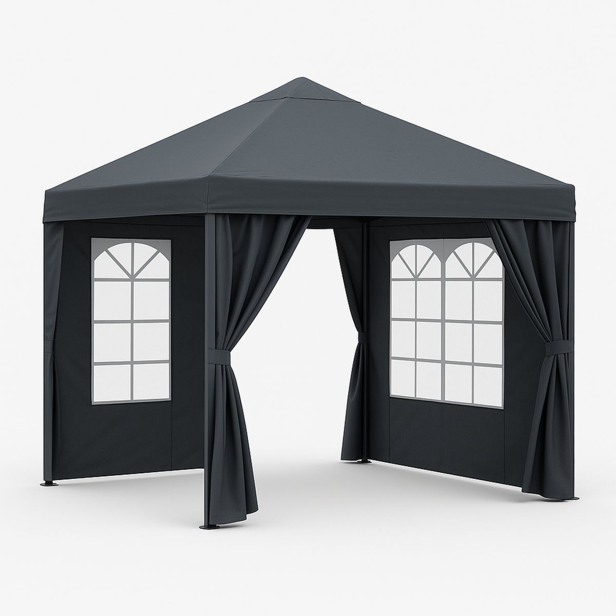Outdoor Gazebo Tent Polyester Steel Frame Dark Grey 300x300x270 cm