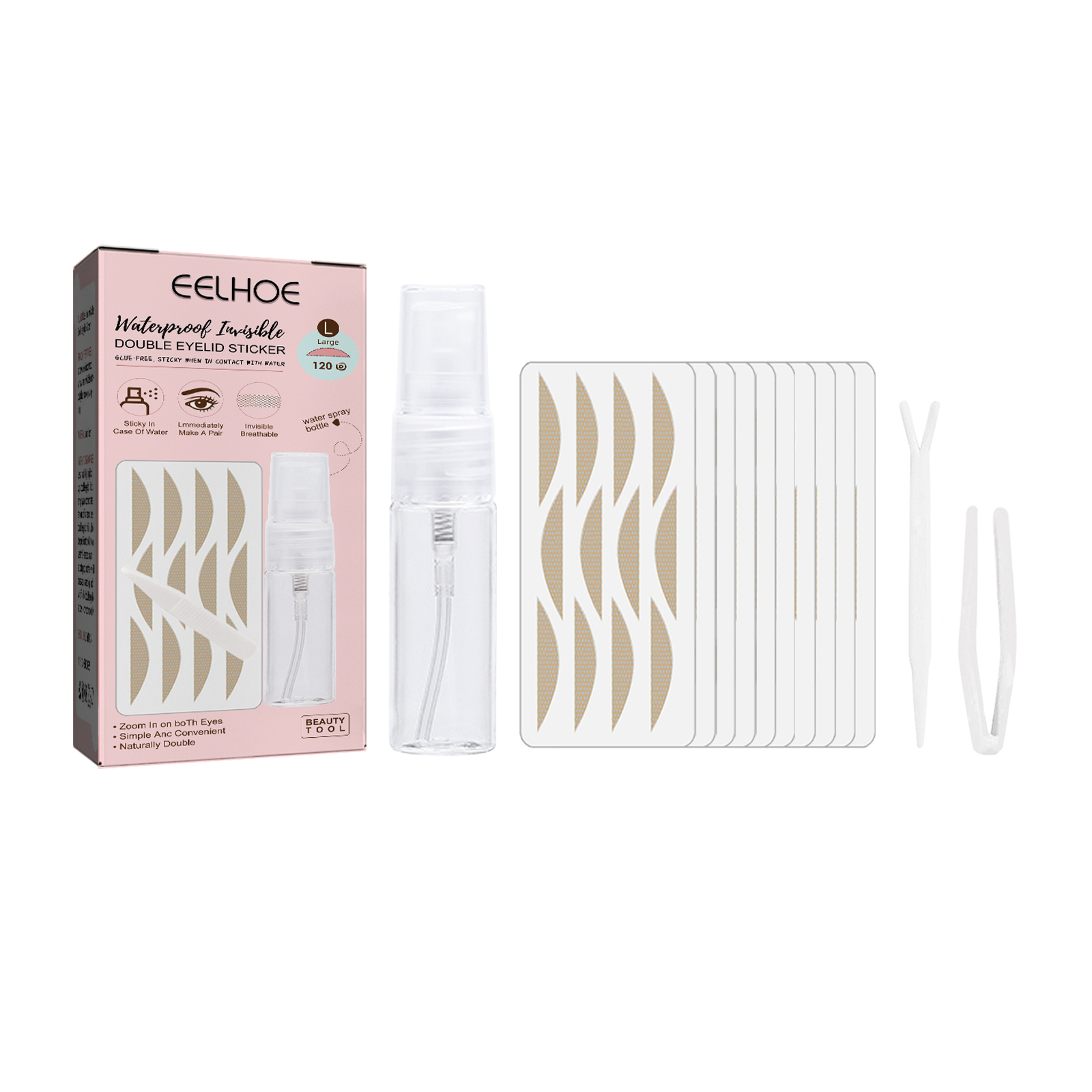 EELHOE Lace Invisible Double Eyelid Tape - Natural and seamless, non-adhesive lace double eyelid tape.-Velvet