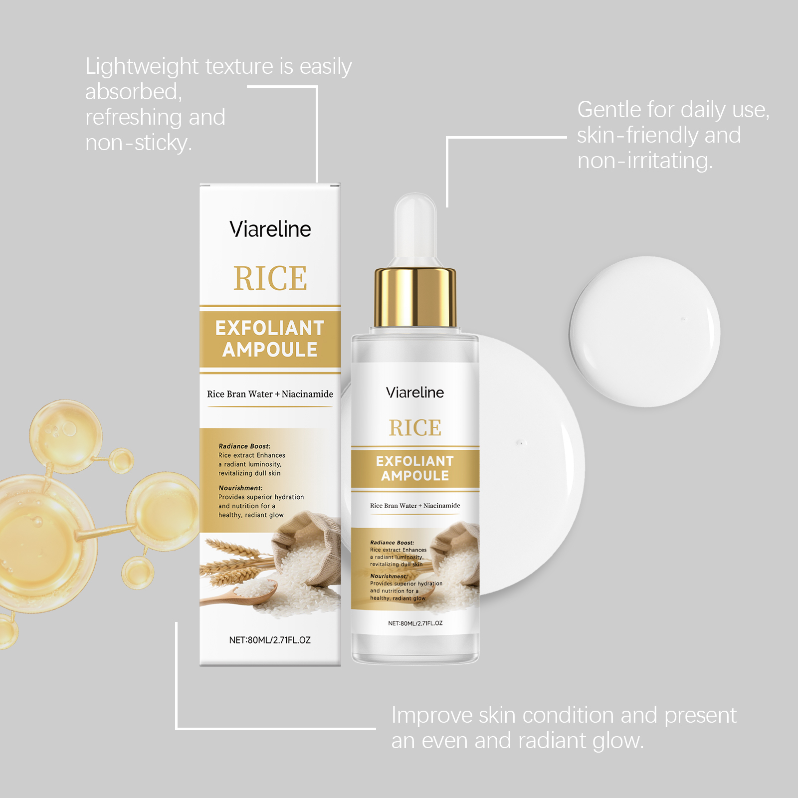 Viareline Rice Exfoliating Essence for Moisturizing