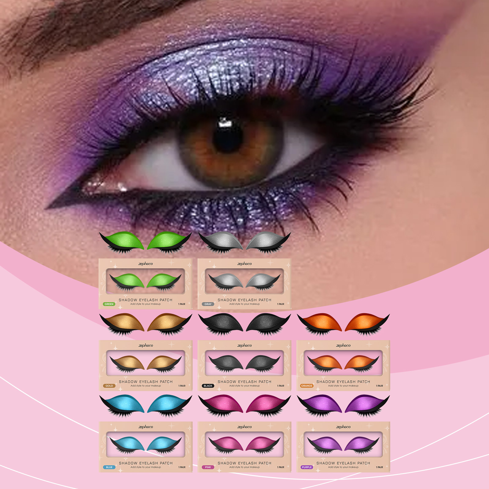 Zephoco Eyeshadow and Eyelash Stickers: Convenient and easy-to-use eye makeup stickers for busy people.-Velvet