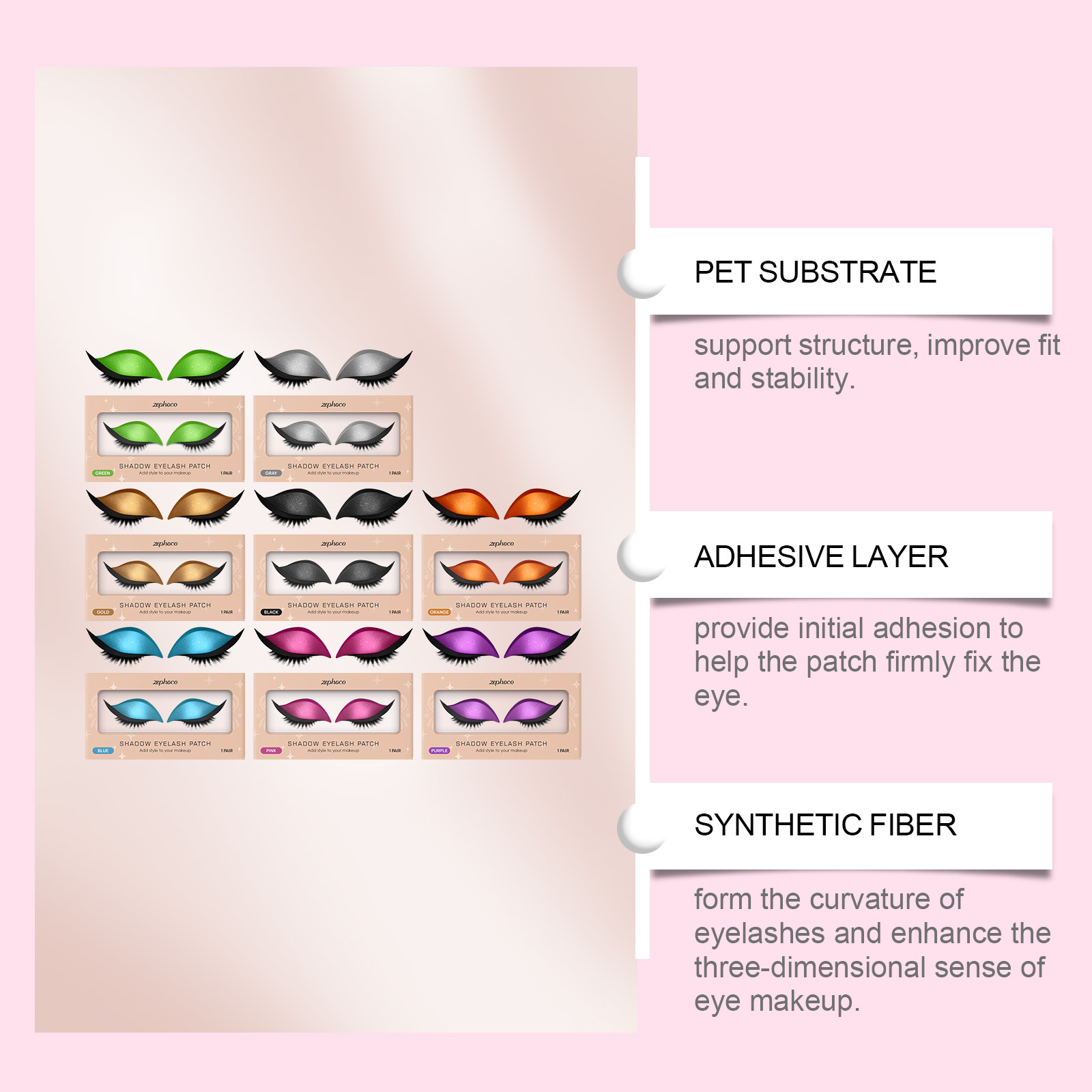 Zephoco Eyeshadow and Eyelash Stickers: Convenient and easy-to-use eye makeup stickers for busy people.-Velvet