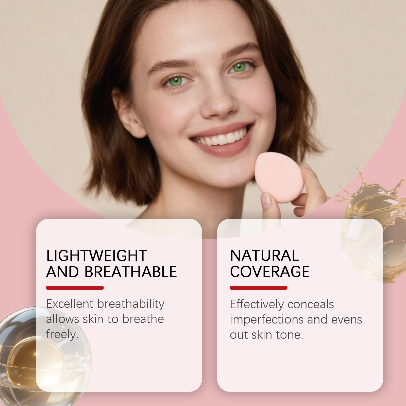 Zephoco Moisturizing Concealing Cushion Foundation, Natural Shade: This concealer cushion foundation features a delicate texture, creating a hydrated and lightweight makeup look.-Velvet