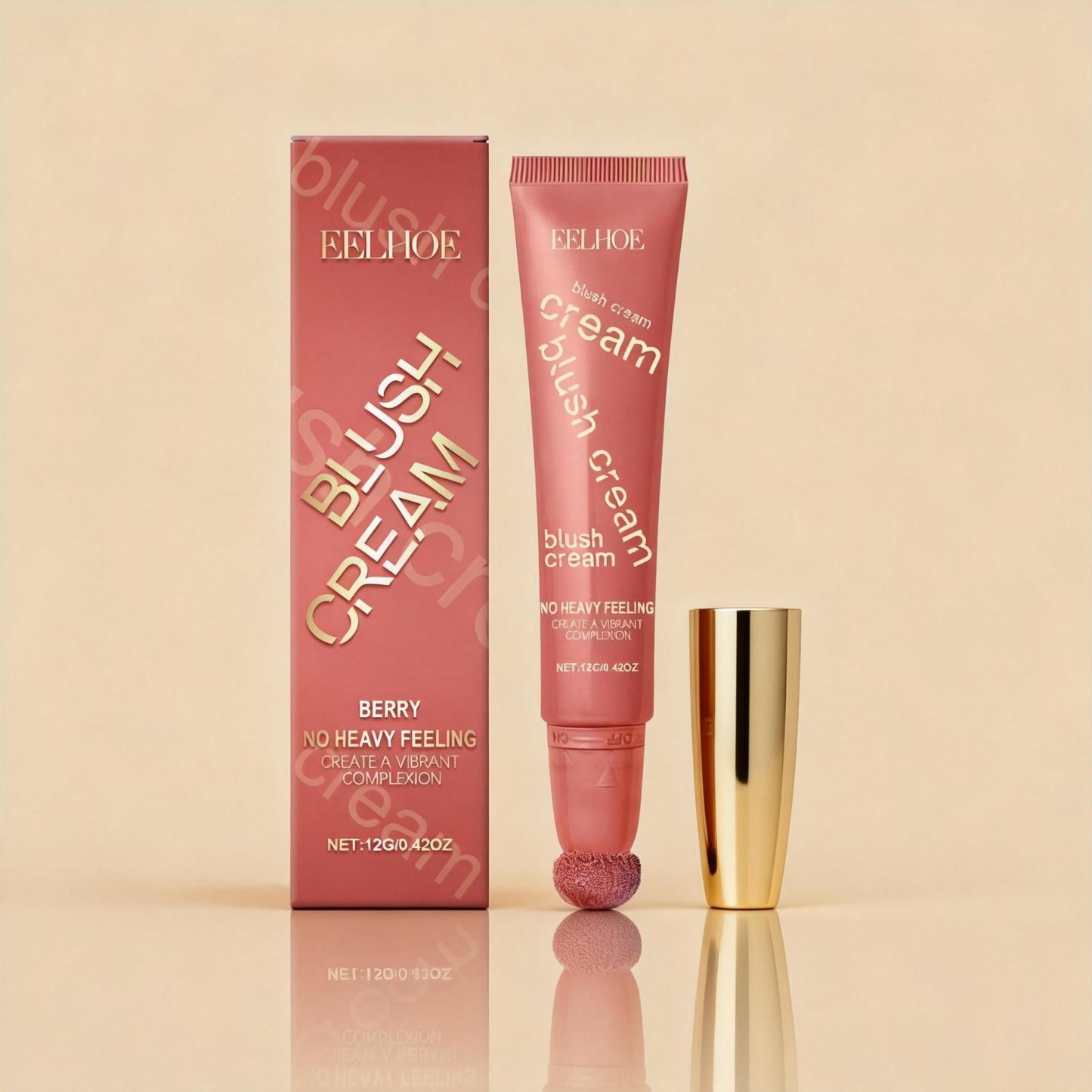 EELHOE Shimmering Cream Blush in Berry Shade: Lightweight and long-lasting, this blush provides a natural, radiant flush to the cheeks while also moisturizing the skin.-Velvet