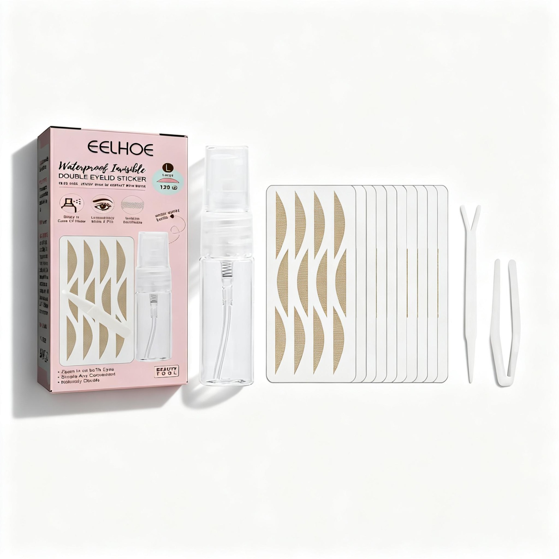 EELHOE Lace Invisible Double Eyelid Tape - Natural and seamless, non-adhesive lace double eyelid tape.-Velvet