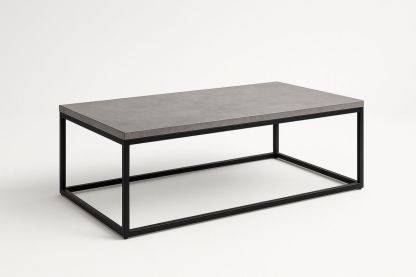 Rectangular Concrete Top Coffee Table with Metal Frame 120cm x 60cm x 40cm-Velintrao