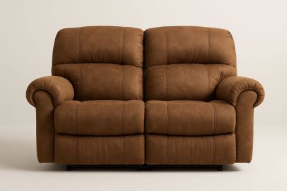 Brown Fabric Reclining Loveseat Sofa 150x90x100cm-Velintrao