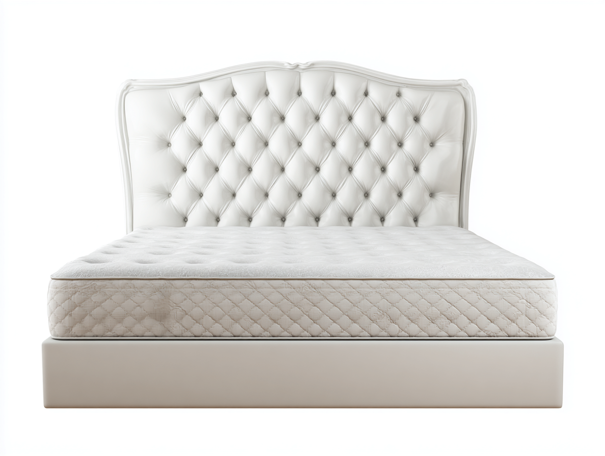 Letto matrimoniale imbottito 200x160x125cm - bianco - per camera da letto - design classico-Dwellingon