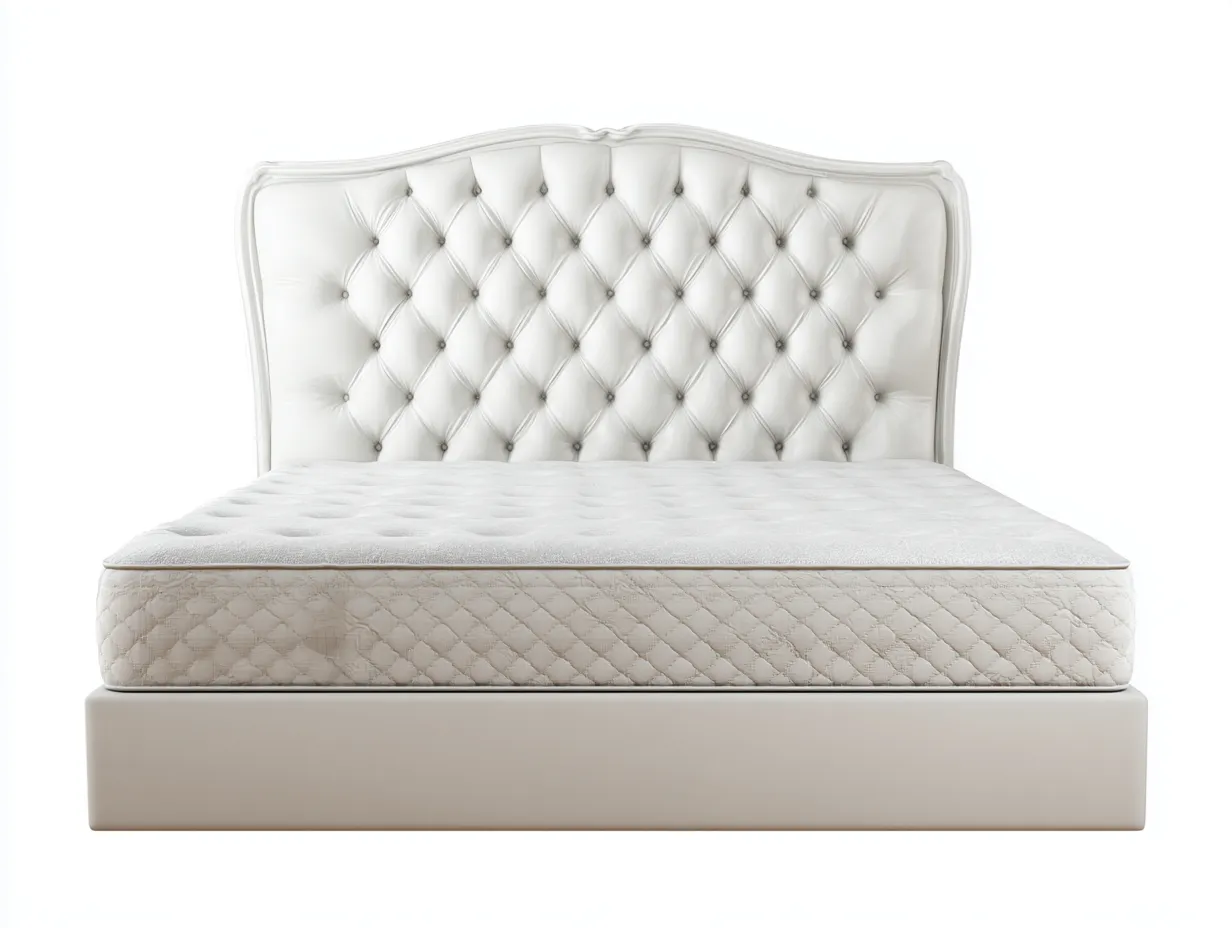 Letto matrimoniale imbottito 200x160x125cm - bianco - per camera da letto - design classico-Dwellingon