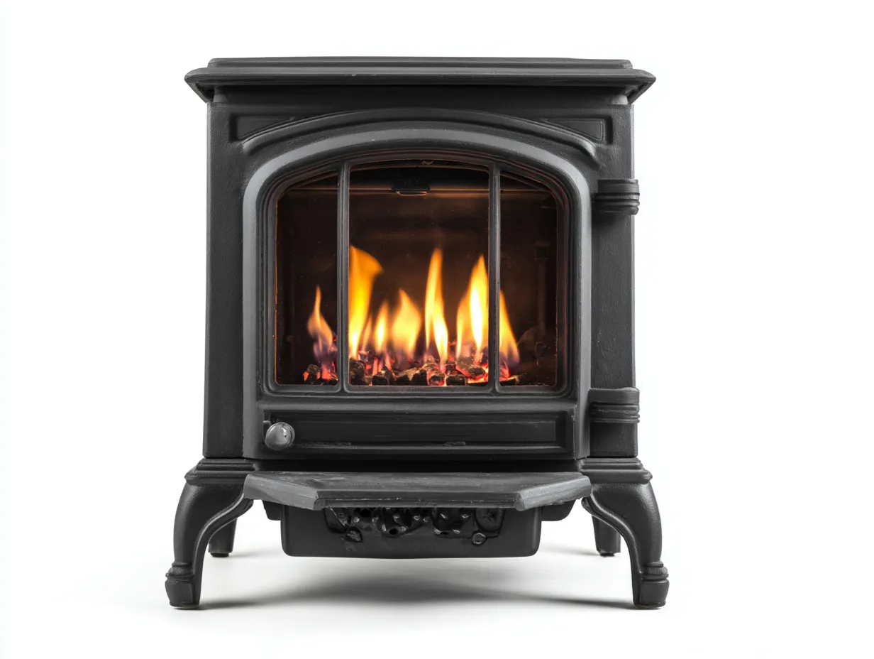 Caminetto elettrico in ghisa 55x40x70 cm - nero - per soggiorno - design classico-Dwellingon