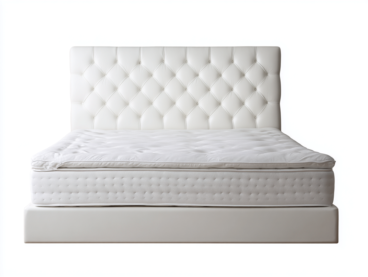 Letto matrimoniale 200x160x110 cm − rivestimento bianco − per camera da letto − design moderno-Dwellingon