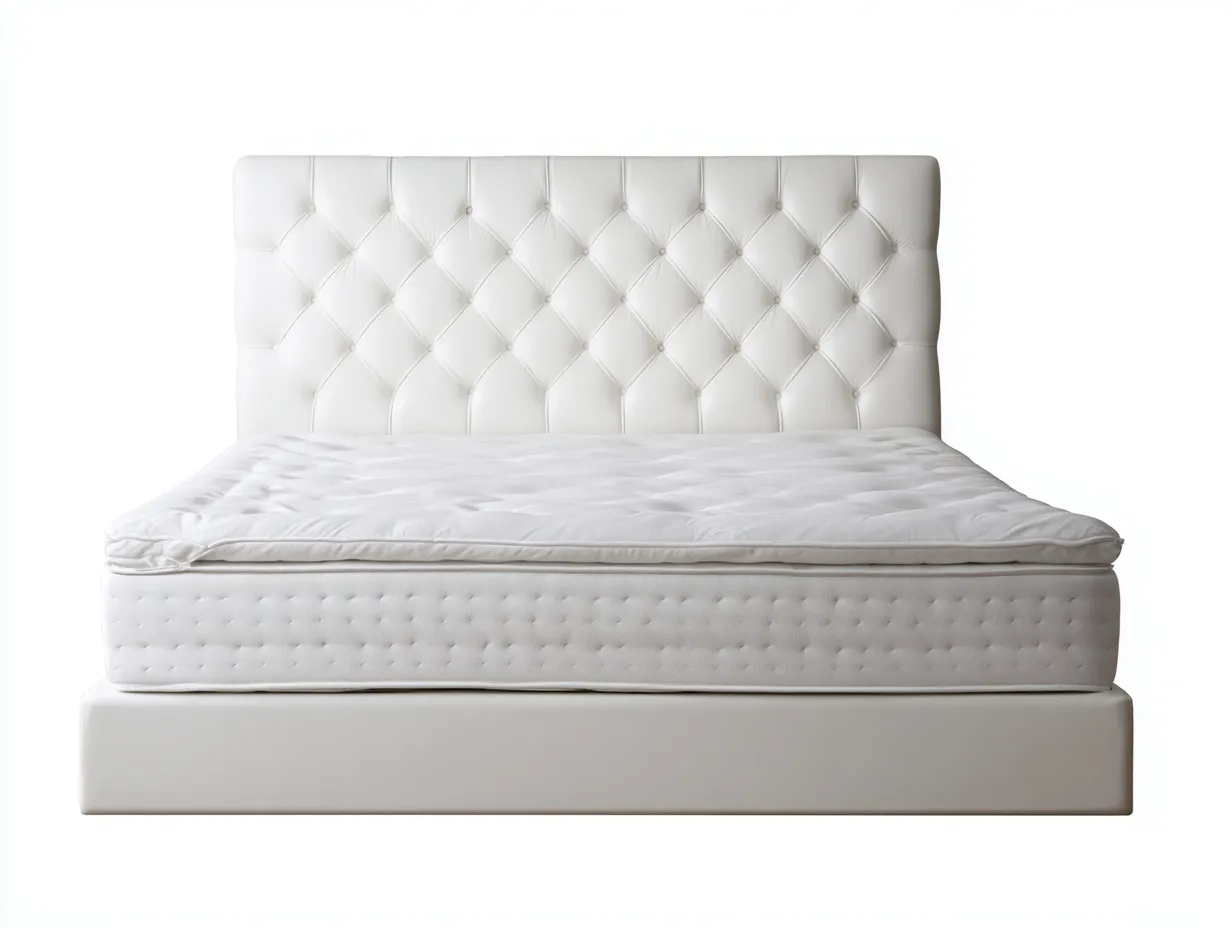 Letto matrimoniale 200x160x110 cm − rivestimento bianco − per camera da letto − design moderno-Dwellingon