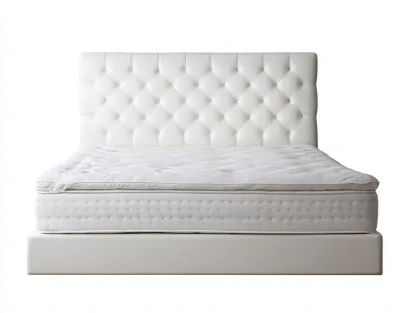 Letto matrimoniale 200x160x110 cm − rivestimento bianco − per camera da letto − design moderno-Dwellingon