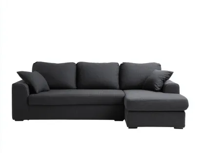 Divano angolare in tessuto 270x160x88cm - nero - per soggiorno - design moderno-Dwellingon