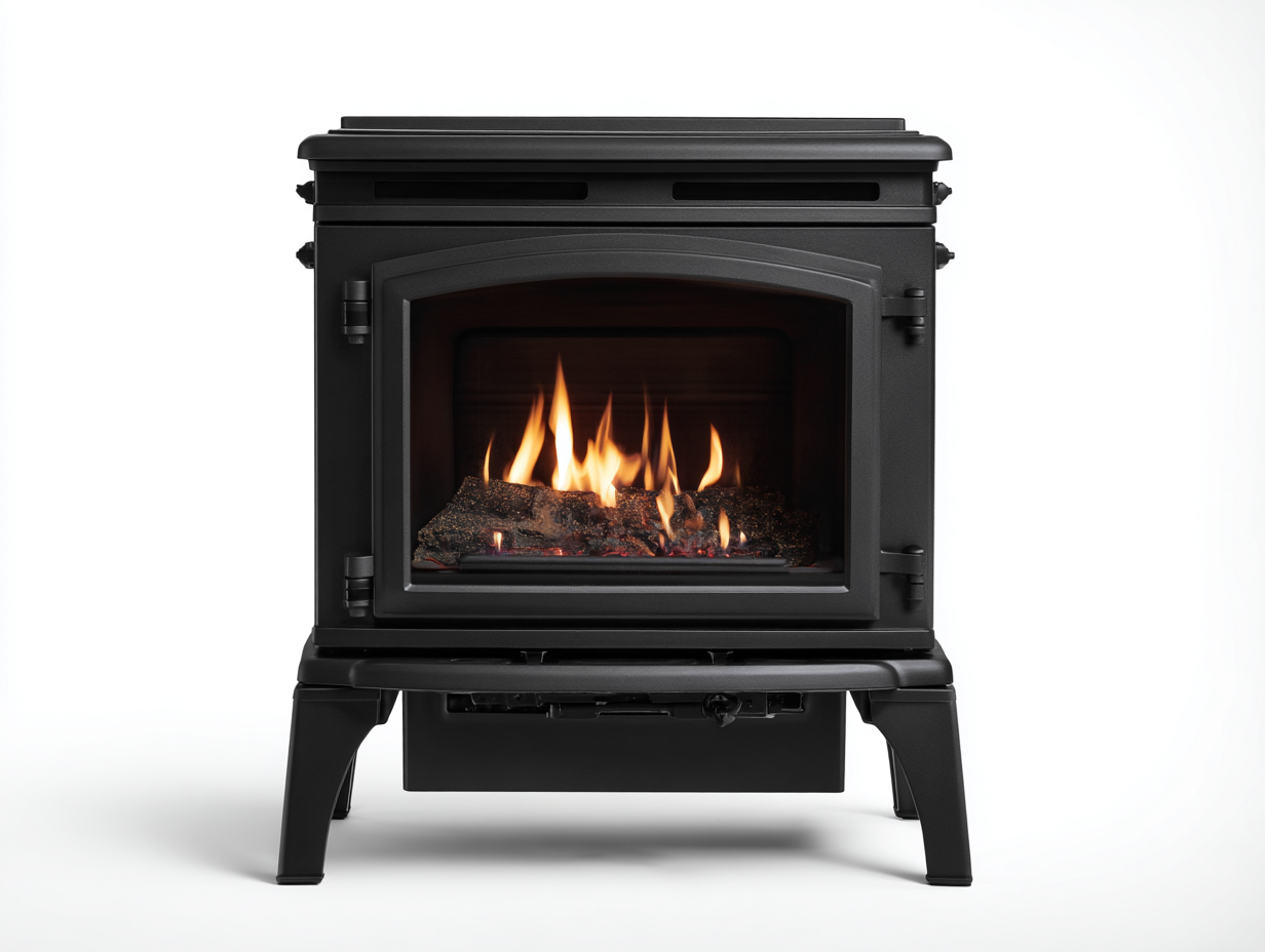 Caminetto elettrico in metallo 58x40x75cm - nero - per soggiorno - design moderno-Dwellingon