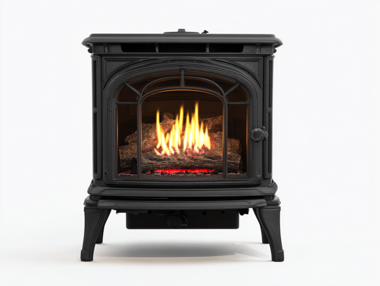 Caminetto elettrico in metallo 60x42x78cm - nero - per soggiorno - design moderno-Dwellingon