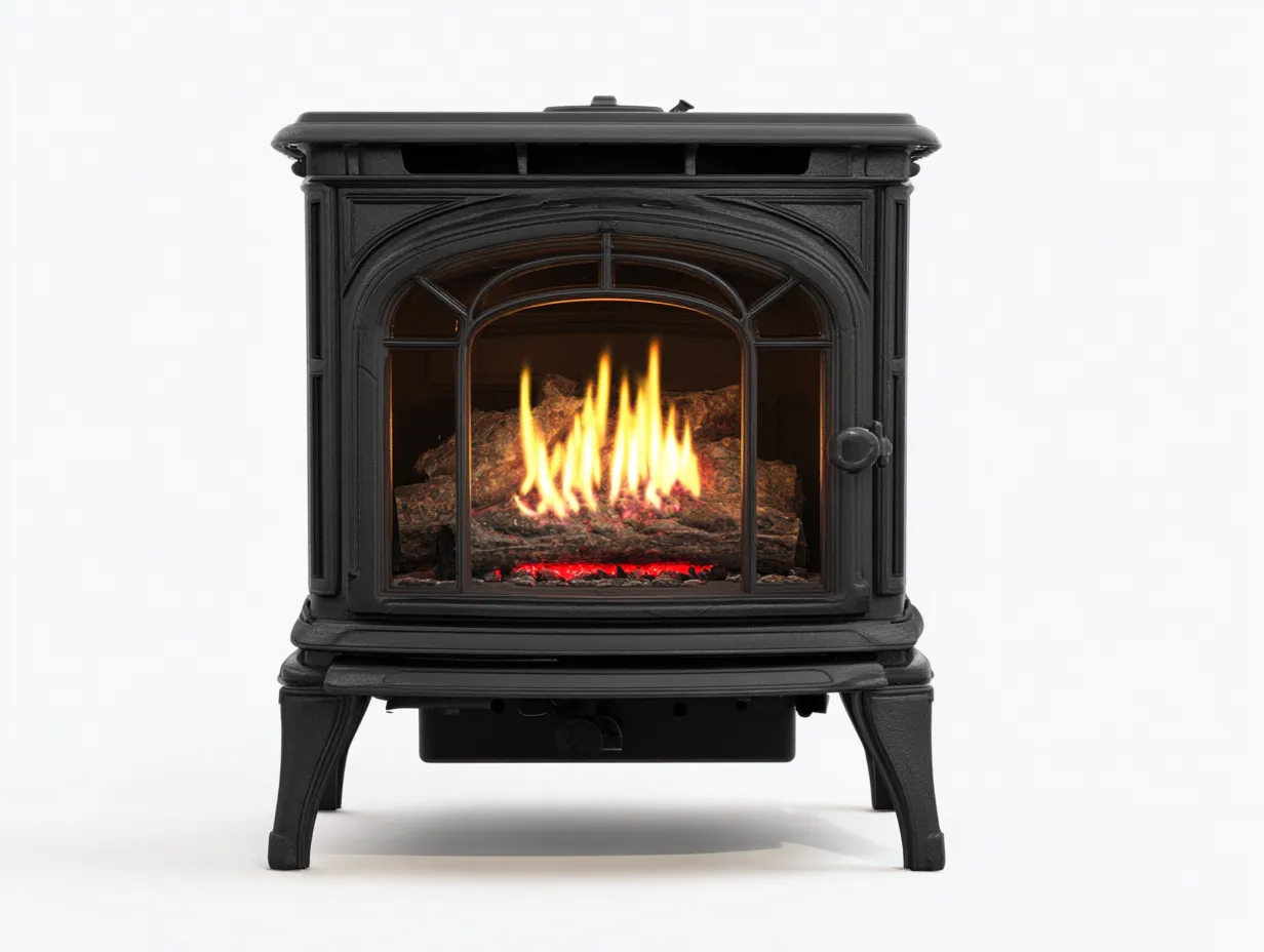 Caminetto elettrico in metallo 60x42x78cm - nero - per soggiorno - design moderno-Dwellingon