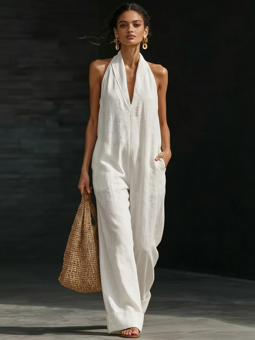Minimalist And Elegant Cozy Linen Jumpsuit