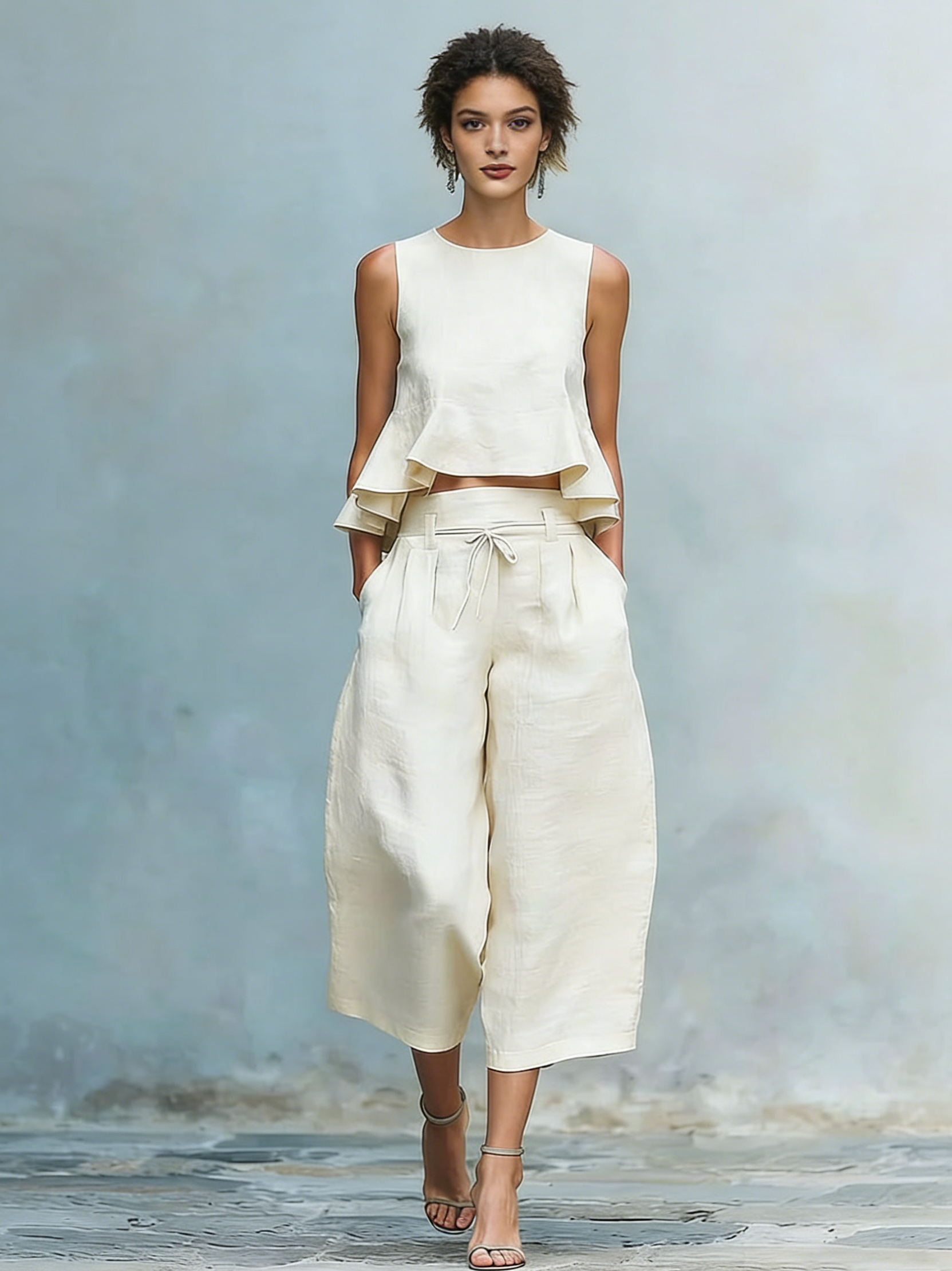 Women's Cotton And Linen Set