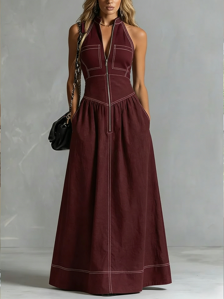 Fashionable Sleeveless Cotton Maxi Dress