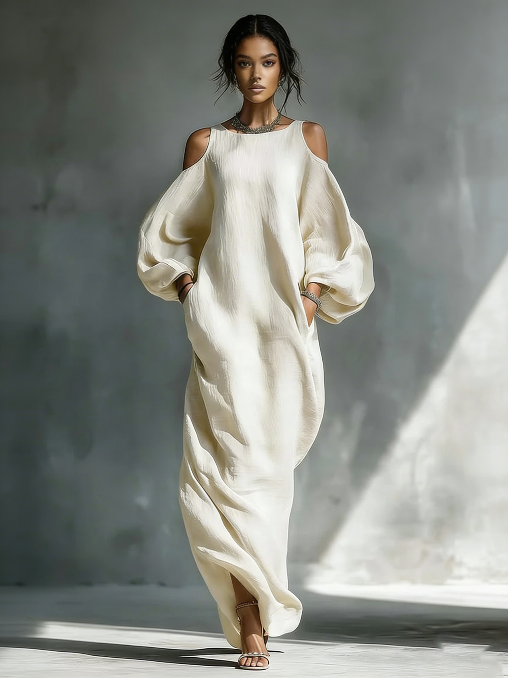 Women's Casual Cotton And Linen Dress