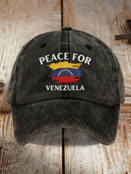 Unisex Casual Peace For Venezuela Vintage Washed Cotton Hat