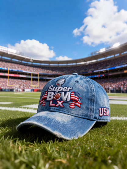 Super Bowl LX Denim Baseball Cap